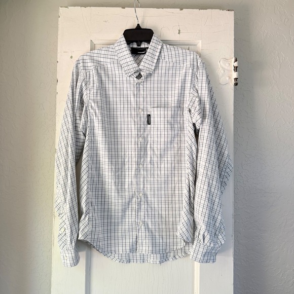 Truewerk Other - Truewerk B1 Sun Shirt Mens Small White Navy Grid Check Button Down Workwear